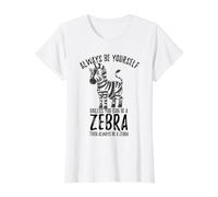 Always Be Yourself Unless You Can Be A Zebra Kids Value Graphic T-Shirt, Women, White, M