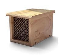 Always Bee Happy Mason Bee House | Solitary Bee Hotel with 72 Replaceable Nesting Tubes | Wall Fixings Included | Pine Wood with Food-Grade Water-Based Finish | Wildlife Garden Pollinator Nest Box