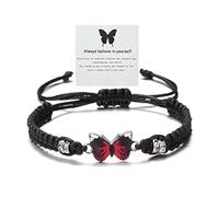 Always Believe in Yourself Butterfly Bracelet Adjustable Butterfly Stacking Bracelet Handmade Blue Friendship Natural Stone Butterfly Bracelet Evil Eye Stack Bracelet Cute Butterfly Charm Bracelets