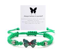 Always Believe in Yourself Butterfly Bracelet Cute Butterfly Charm Bracelet Purple Pink Red Black Blue Friendship Bracelet Adjustable Braided Rope Butterfly Bracelet Lucky Bracelet Friendship Bracelet