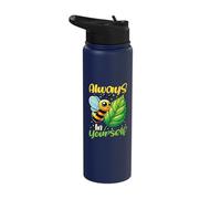 Always Believe in Yourself Cute Bee Leaf Pun Self Confidence Stainless Steel Insulated Water Bottle