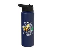 Always Believe in Yourself Cute Bee Leaf Pun Self Confidence Stainless Steel Insulated Water Bottle