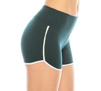 ALWAYS Booty Shorts for Women - High Waisted Super Soft Dolphin Shorts, Sbsl166 / Dark Teal White, L