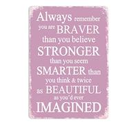 Always, Braver than you Believe - Pink - Small Sticky Pads | Printed Metal Wall Sign Plaque