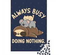 Always Busy Doing Nothing Jigsaw Puzzle for Adults, 1000 Pieces, 52x38cm/1000pcs, Fresh Winter Hobby, Relaxing Home Time And January Evenings