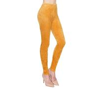 ALWAYS Casual Velvet Leggings Women - Super Soft Warm Winter Yoga Pants, Vle128 / Mustard, One size