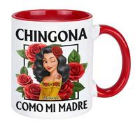 Always Chingona Sometimes Cabrona But Never Pendeja,Custom Accent Mug,Personalized Hispanic Month Birthday Gifts for Hispanics and Latinos,Women,Strong Like Rose, Bold Like Me,Mom Gift from Daughter