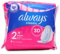 Always Classic Pads Long with Wings 9 Pack
