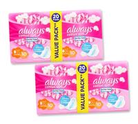 Always Cotton Soft Ultra Thin Normal with Wings Sanitary Towels - 40 Pads (2 Packs of 20), Absorbent, Breathable Feminine Hygiene Protection