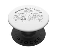 Always Count Your Blessings Mom With Kids Day Care Teacher PopSockets Adhesive PopGrip