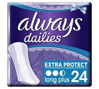 Always Dailies Extra Protect Panty Liners Long Plus, Pack of 24