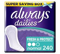 Always Dailies Fresh and Protect Panty Liners Normal x 60, Super Saving Box, 4 Packs of 60 Count (Total 240 Count)