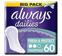 Always Dailies Panty Liners, Fresh & Protect, Normal, 180 Liners (60 x 3 Packs)