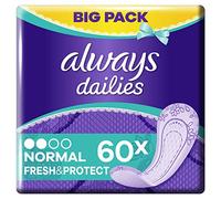 Always Dailies Panty Liners, Fresh & Protect, Normal, 180 Liners (60 x 3 Packs)