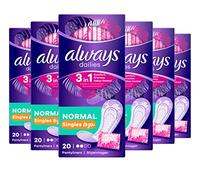 Always Dailies Pantyliners Unscented Normal Individually Wrapped - 20s (Pack of 6)