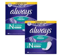 Always Dailies Normal Pantyliners, 2 Packs of 46, 92 in Total, Up to 100% Odor Control, Daily Freshness, Feminine Hygiene Protection, Enhanced Absorbency, Comfort Inlay, Stay Fresh Throughout The Day