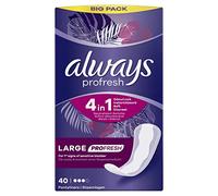 Always Dailies Panty Liners, Profresh, Large, 160 Liners (40 x 4 Packs), Odour Neutraliser, Soft and Discreet