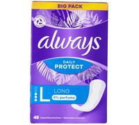 Always Dailies Protect Liners Long 0% Perfume 48 pcs