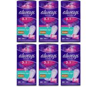 Always Dailies Singles Panty Liners Fresh Scent 20 Liners X 6