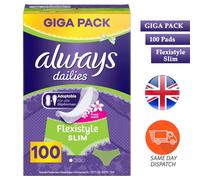 Always Dailies Women's Flexistyle Slim Fresh Panty Liners 100 Pads Giga Pack