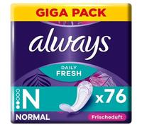 Always Dailies Women's Fresh & Protect Normal Pantiliners (76 Pads), Giga Pack, with Subtle Fragrance, Breathable, Flexible and Comfortable with Absorbent Core