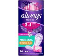 Always Dailies Singles Panty Liners Fresh Scent 20 Liners