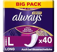 Always Daily Extra Protect Women's Pantiliners, Long (40 Pads), Giga Pack, Odour-Neutralising, Breathable, Flexible