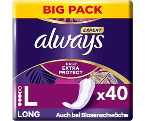 Always Daily Extra Protect Women's Pantiliners, Long (40 Pads), Giga Pack, Odour-Neutralising, Breathable, Flexible