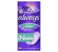 Always Daily Fresh Normal Pantyliners, Pack of 30, 0% Fragrances, for Freshness and Protection