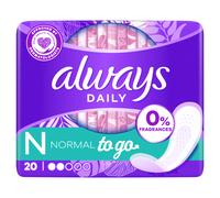 Always Daily Fresh Normal Wrapped Panty Liners 0% Fragrances & Dyes 20 liners
