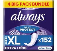 Always Daily Protect Extra Long Panty Liners 38 Liners, Odour Lock, Comfortable with Side Protection barriers