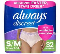 Always Discreet Adult Incontinence & Postpartum Incontinence Underwear for Women, Small/Medium, Maximum Protection, 32 Count (Packaging May Vary)