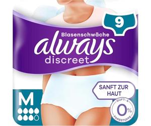 Always Discreet Bladder Weakness Women's M9 Pack 0% Colours and Fragrances