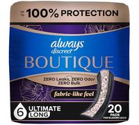 Always Discreet Boutique Adult Incontinence Bladder Leak Pads for Women, Ultimate Absorbency, Long Length, Up to 100% Bladder Leak Protection, 20 Count