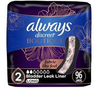 Always Discreet Boutique Incontinence Liners, Very Light Absorbency, Long Length,32 Count (Pack of 3)