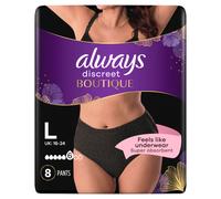 Always Discreet Boutique Incontinence Pants Women Black Plus L, 8 Count