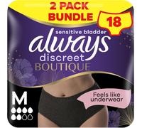 Always Discreet Boutique Incontinence Pants Women, Medium Size, Black,