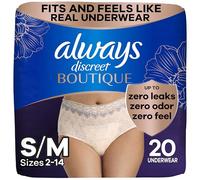 Always Discreet Boutique, Incontinence & Postpartum Underwear for Women, High-Rise, Size Small/Medium, Rosy, Maximum Absorbency, Disposable, 20 Count