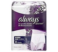 Always Discreet for Sensitive Bladder Pants Plus Large 8 per Pack
