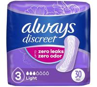 Always Discreet, Incontinence Light Pads, 3 Drops, 30 Pads Each (1 Pack)