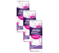 Always Discreet Incontinence Liners for Women, High Absorbency, Thin and Flexible, for Sensitive Bladder (Pack of 3, 20 Liners Each)