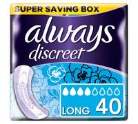Always Discreet Incontinence, long Pads (Pads+) for Women with sensitive bladder, 4 drops absorbency - Super saving Box - 4 packs of 10 count...