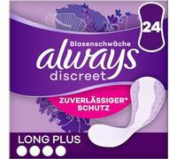 Always Discreet Incontinence Pads for Women Long Plus Pack 24, Absorb Odours and Moisture, Prevent Leaks