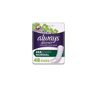 Always Discreet Incontinence Pads for Women, Normal, 48 Moderate Absorbency Pads