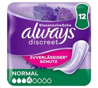 Always Discreet Incontinence Pads for Women Normal Pack of 12 All-Round Protection Incredible Discretion