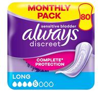 Always Discreet Incontinence Pads Long, 80 Pads (4 x 20 Pieces) Monthly Pack, Discreet Protection & High Absorbency, Odour-Neutralising (Packaging May Vary)