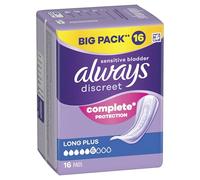 Always Discreet Incontinence Pads Women Long Plus 16 Count, Incontinence Products