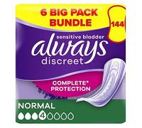 Always Discreet Incontinence Pads Normal - 144 pads (6 pack bundle)