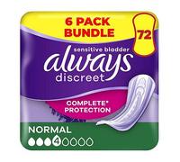 Always Discreet Incontinence Pads Normal - 72 pads (6 pack bundle)