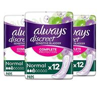 Always Discreet Incontinence Pads Normal for Sensitive Bladder, 12 per Pack (3)